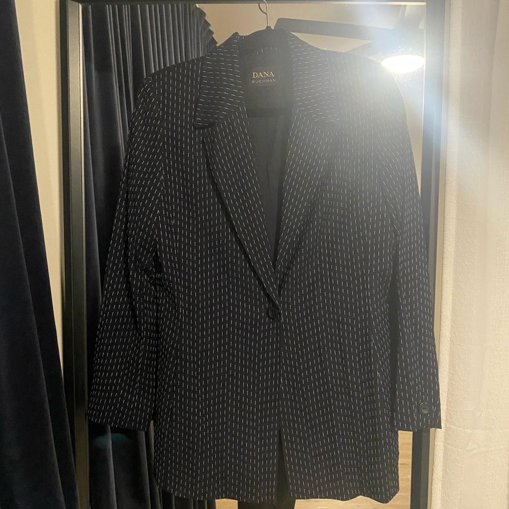 Dana Buchman Dark Blue and White Women's Jacket